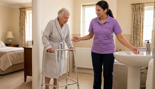 A familiar carer supporting an older person at home in Twickenham and Teddington.