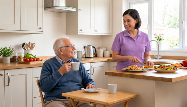 A live-in carer supporting an older person at home across the Kingston upon Thames borough.